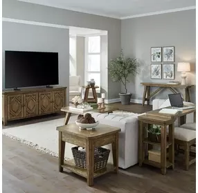 Carolina Park Amber Brown Rectangular Sofa Table