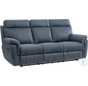 Clifton Blue Double Reclining Living Room Set With Drop Down Cup Holders