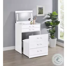 Danbury White High Gloss 3 Drawer Vanity Table