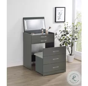 Danbury Gray High Gloss 3 Drawer Vanity Table