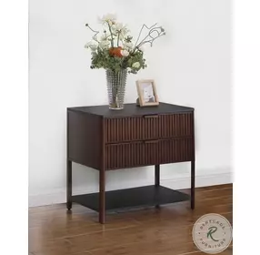 Zimmerlee Black And Rust Brown 2 Drawer Side Table