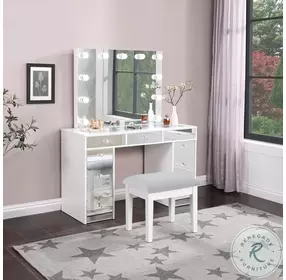 Regina White And Gray Vanity Set