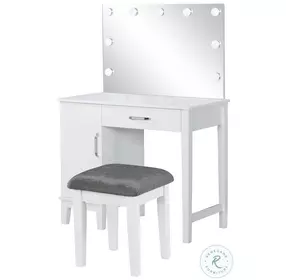 Elijah White And Dark Grey Vanity Set