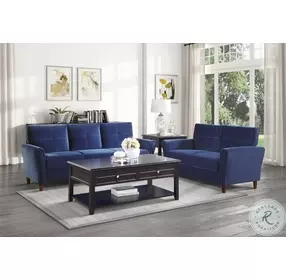 Dunleith Blue Velvet Loveseat
