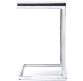 Lawler Black Stone And Silver End Table