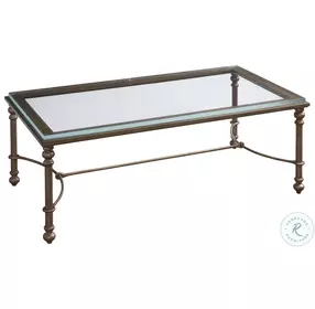 Laguna Textured Brass Bluff Metal And Glass Occasional Table Set by Barclay Butera