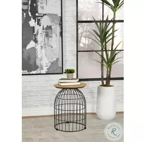 Bernardo Natural And Gunmetal Accent Table