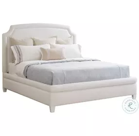 Laguna Pearl White Avalon Performance Fabric Upholstered Panel Bedroom Set by Barclay Butera