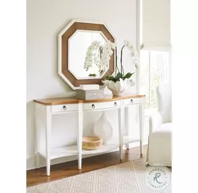 Laguna Linen White And Light Nutmeg Thalia Octagonal Mirror by Barclay Butera