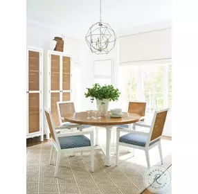 Laguna Linen White And Light Nutmeg Surf Storage Cabinet by Barclay Butera