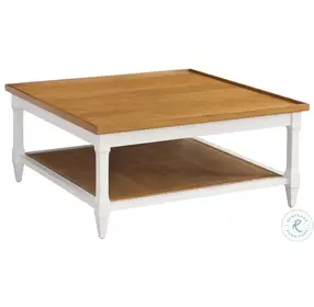 Laguna Linen White Temple Square Occasional Table Set by Barclay Butera