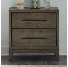 Lake House Harvest Brown 2 Drawer Nightstand with USB Charging