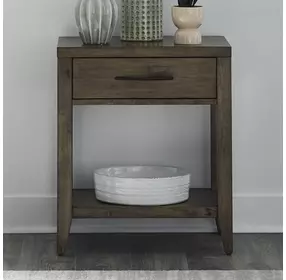 Lake House Harvest Brown 1 Drawer Open Nightstand with USB Charging