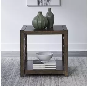 Lake House Harvest Brown Rectangular End Table