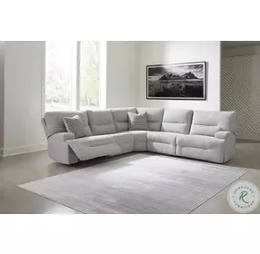 Acklen Place Pewter 5 Piece Performance Fabric Power Reclining Sectional