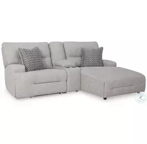 Acklen Place Pewter 3 Piece Performance Fabric Power Reclining Sectional Sofa with RAF Chaise
