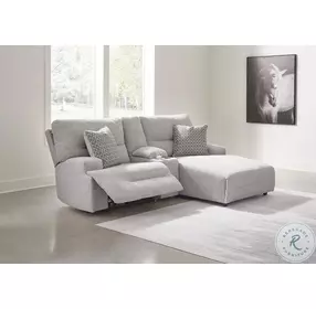 Acklen Place Pewter 3 Piece Performance Fabric Power Reclining Sectional Sofa with RAF Chaise