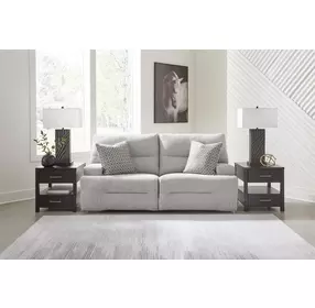 Acklen Place Pewter Performance Fabric 2 Piece Modular Power Reclining Sectional with Pillows and USB Charging