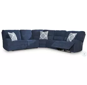 Acklen Place Navy 5 Piece Performance Fabric Power Reclining Sectional