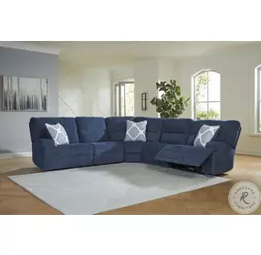 Acklen Place Navy 5 Piece Performance Fabric Power Reclining Sectional