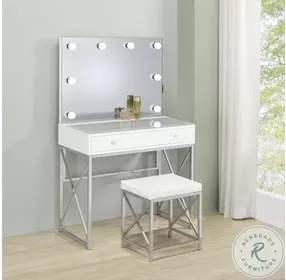 Eliza White And Chrome Vanity Set