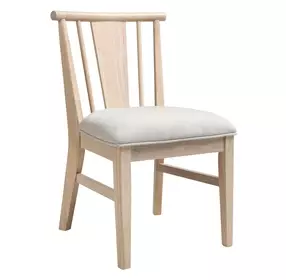West End Ivory and Natural Maple Upholstered Spindle Side Chair Set of 2