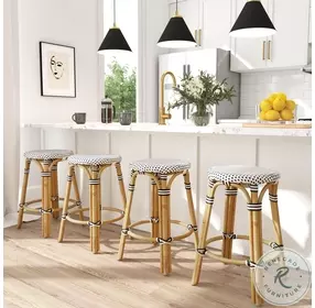 Tobias Black Performance Fabric Counter Stool