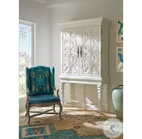 Arezzo White 5 Drawer Bar Cabinet