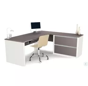 Connexion Slate & Sandstone L Shaped Workstation Kit