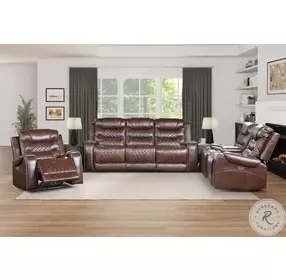 Putnam Brown Power Double Reclining Loveseat
