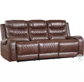 Putnam Brown Power Double Reclining Living Room Set