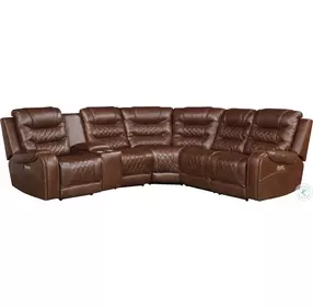 Putnam Brown 6 Piece Modular Power Reclining Sectional