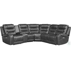 Putnam Gray 6 Piece Modular Power Reclining Sectional