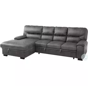 Michigan Dark Gray LAF 2 Piece Sectional with Pull Out Bed