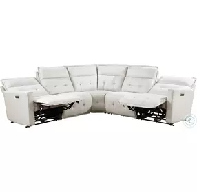 Salida White 5 Piece Modular Power Reclining Sectional