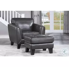 Spivey Dark Gray Ottoman