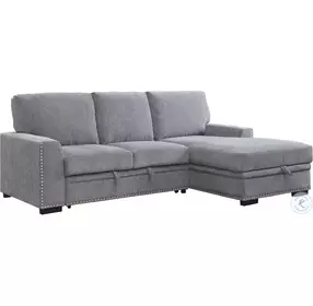 Morelia Dark Gray 2 Piece RAF Sectional With Pull Out Bed