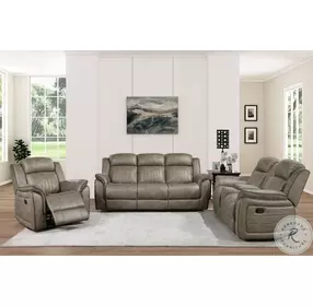 Centeroak Sandy Brown Double Reclining Sofa