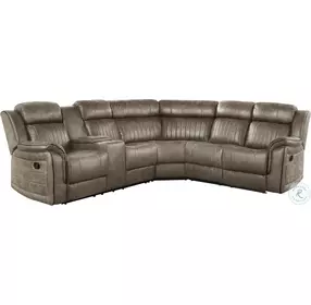 Centeroak Sandy Brown 3 Piece Reclining Sectional