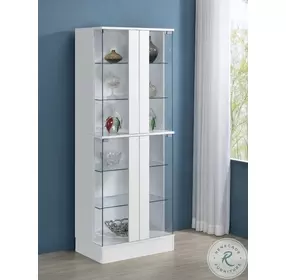 Cabra White High Gloss Glass Shelves Display Curio Cabinet