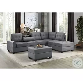 Maston Dark Gray Storage Ottoman