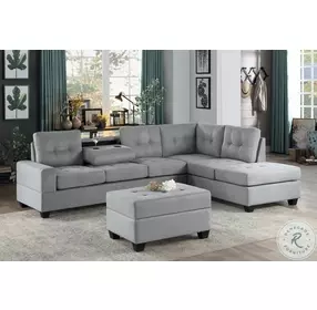 Maston Gray Storage Ottoman