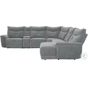 Tesoro Dark Gray 6 Piece Modular Reclining Sectional with RAF Chaise