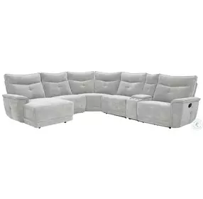 Tesoro Mist Gray 6 Piece Modular Manual Reclining Sectional with LAF Chaise