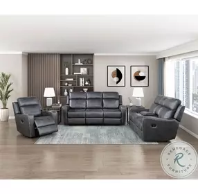 Kellen Dark Gray Double Reclining Loveseat with Center Console