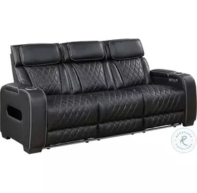 Fairway Black Double Power Reclining Living Room Set