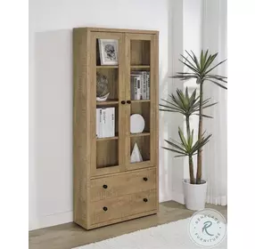 Hawthorne Mango 4 Shelf Glass Door Tall Cabinet