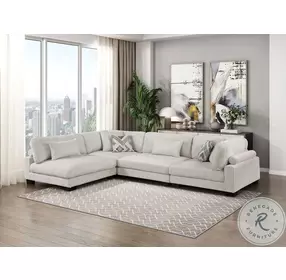 Tinley Beige 4 Piece L Shape Modular Sectional