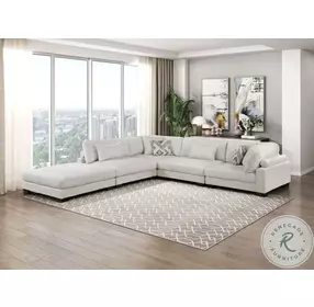 Tinley Beige 5 Piece Modular Sectional with Ottoman