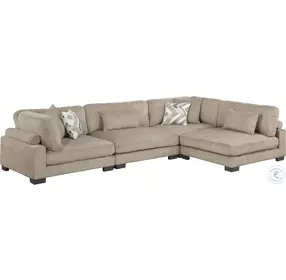 Tinley Brown 4 Piece L Shape Modular Sectional